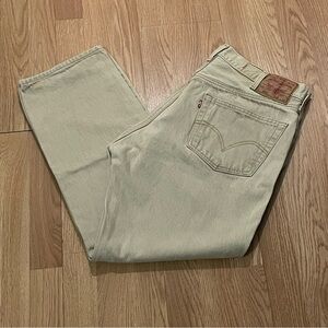 Levi's 501 Men’s 40x32 (36x28) Straight Fit Jeans Button Fly Beige Tan Classic